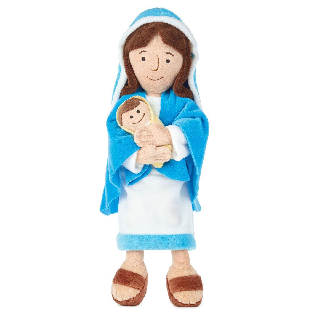 Mother Mary Holding Baby Jesus Stuffed Doll, 12.75