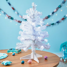 Load image into Gallery viewer, Miniature White Pre-Lit Christmas Tree, 18.75&quot;
