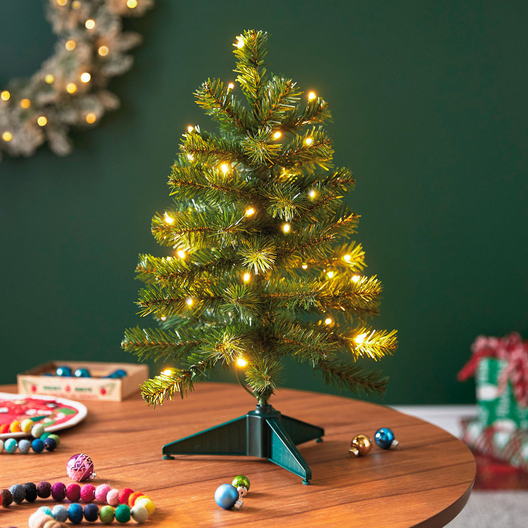Miniature Evergreen Pre-Lit Christmas Tree, 18.75