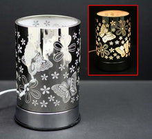 Load image into Gallery viewer, Touch Sensor Lamp – Silver Butterfly w/ Scented Oil Holder
